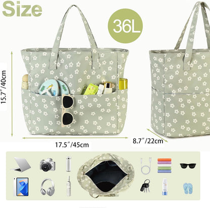 Waterproof Beach Tote Pool Bags for Women Ladies Extra Large Gym Tote Carry On Bag With Wet Compartment for Weekender Travel