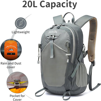 Small Hiking Backpack, 20L Lightweight Travel Backpacks For Men Women, Water Resistant Outdoor Day Pack, Ultralight Camping Daypack Backpacks, Durable Hiking Backpack Fit For Camping.(With Rain-cover)