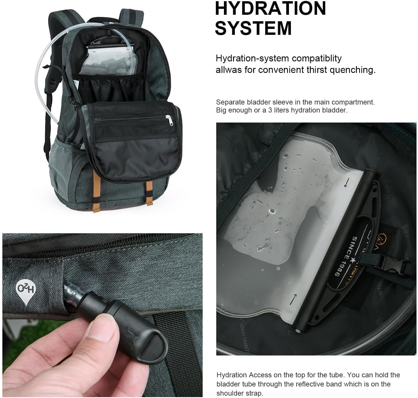 MOUNTAINTOP 40L Hiking Backpack Lightweight Travel Backpack for Men&Women Outdoor Camping Backpacking