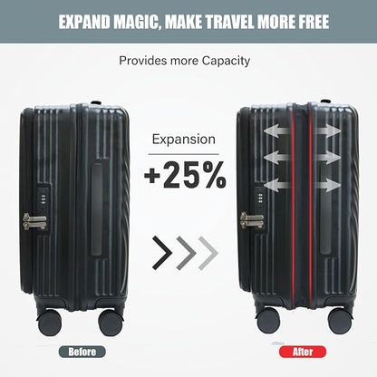 buy 0ne get 0ne free! 20 Inch Expandable Carry on Luggage PC Hard Shell TSA - Image 3