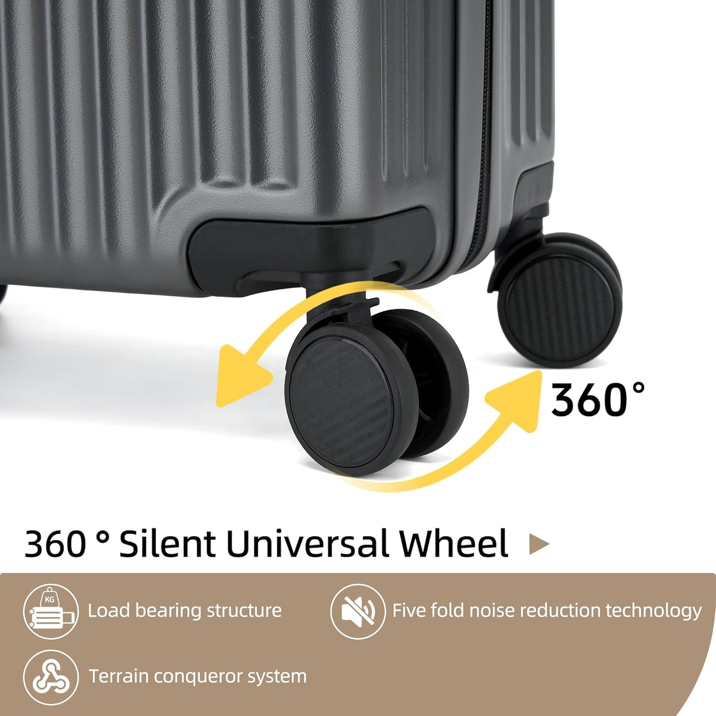 20 Inch Carry on Luggage,Airline Approved 22x14x9 Hard Shell Carry on Suitcase with 360° Spinner Wheels,TSA Lock and Lightweight Hardside Carry-on Luggage for Travel (Grey, 20 Inch)