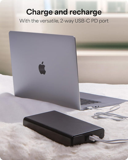 mophie powerstation pro AC (2023)-27,000 mAh External Battery compatbile With MacBook&iPad Portable PD battery with 100W of AC&60W USB-C Fast Charge integrated carry strap-USB-C cable included, Black