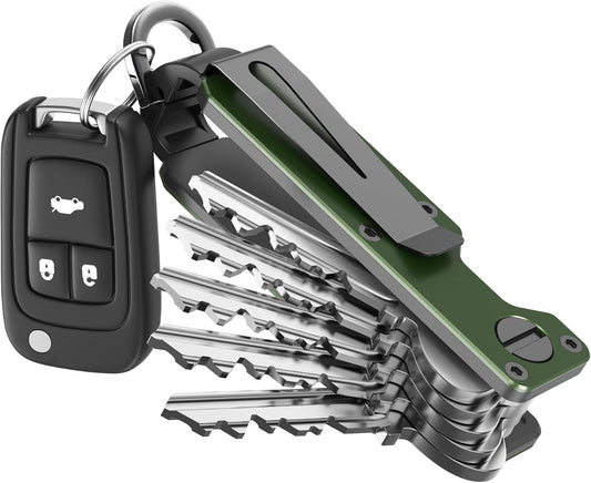 Key Organizer for Men/Women Compact Key Holder Minimalist Key Case Metal Key Chain Key Holder for Keychain Secures 2-6 Keys