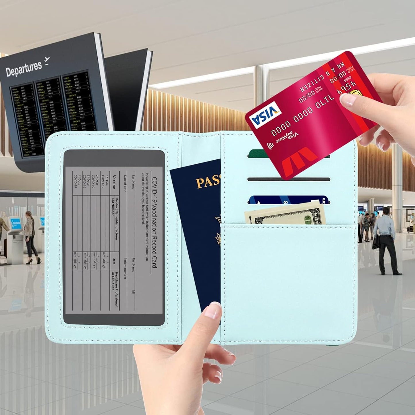 ZOPPEN Passport Holder Wallet, Passport Cover Travel Wallet Women Travel Essentials Accessories Document Organizer Travel Must Haves Rfid Blocking Cover Case for Women and Men, Flower A