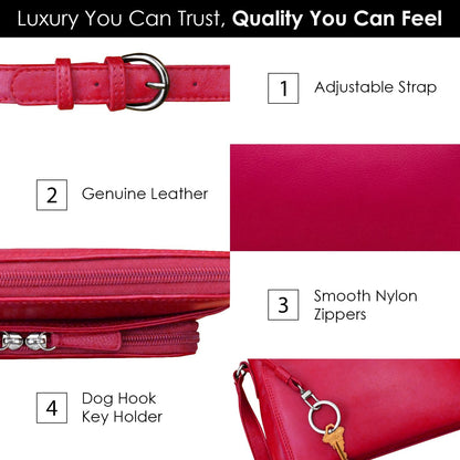 ili New York Genuine Leather Crossbody Bags for Women - Premium RFID Blocking Shoulder Bag Organizer with Adjustable Strap