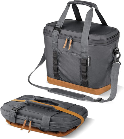 CleverMade Collapsible Insulated Cooler Bag – Leakproof Soft Folding Cooler for Beach, Travel, Car