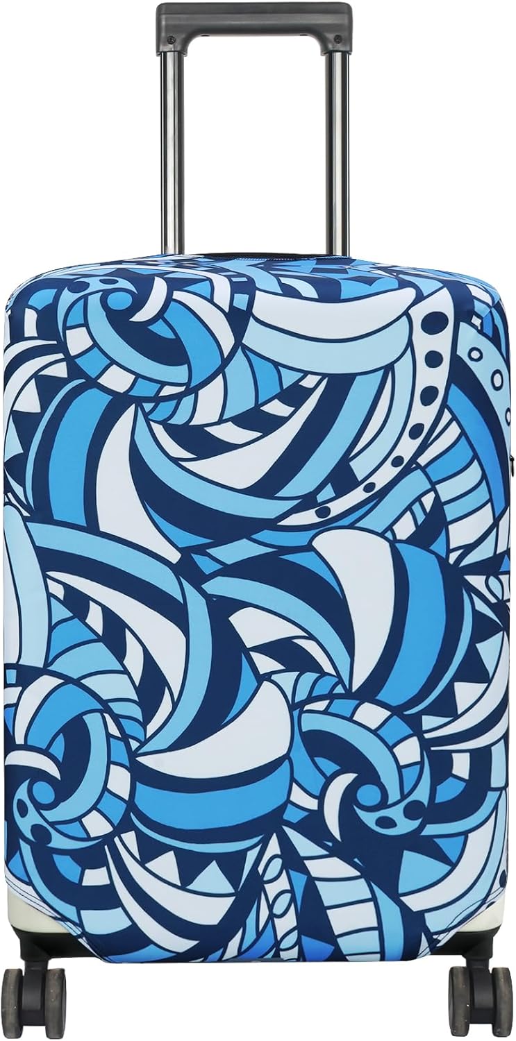 HYPER VENTURE Washable Luggage Cover - Fashion Suitcase Protector Fits 18-22 Inch Luggage (Cockle Stairs, S)