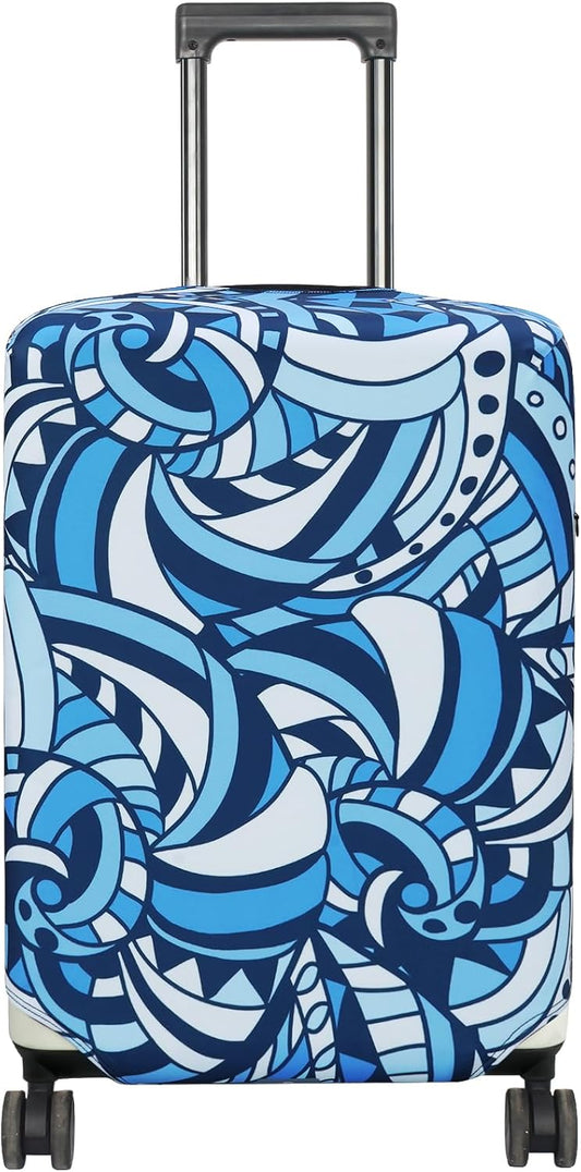 HYPER VENTURE Washable Luggage Cover - Fashion Suitcase Protector Fits 18-22 Inch Luggage (Cockle Stairs, S)