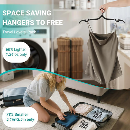 10Travel Hangers Foldable，Folding for Travtravel Hangerscruise Essentials ， 2025 Upgraded Folding Travel， Foldable for Suitcaseeling Travel Hangers (Black)