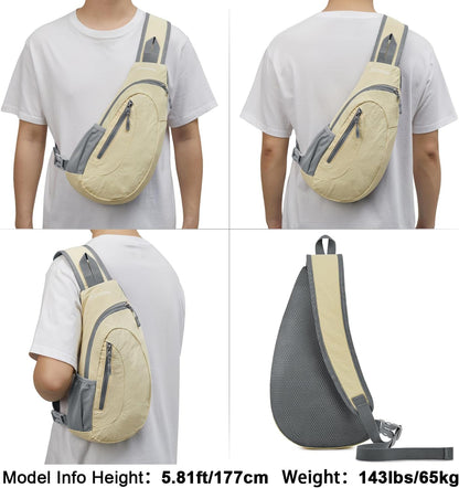 G4Free Sling Bag for Men Women, Small Crossbody Backpack Lightweight Chest Shoulder Bags for Travel, Outdoor and Sports (Yellow)