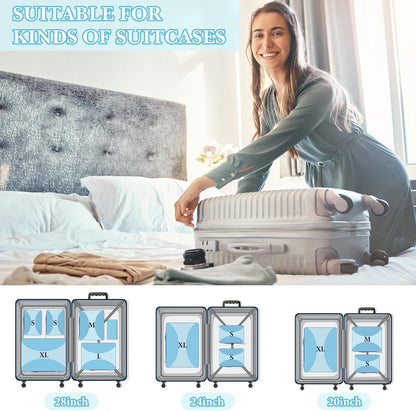 8 Set Compression Packing Cubes for Travel, Packing Cubes Compression Travel Accessories Expandable Packing Organizers for Carry on Luggage Suitcase (Gray)