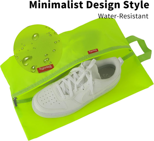 6pcs Portable Shoe Organizer, Travel Pouches with Zipper, Golf Shoe Bags, Clothes Bags, Soccer Cleats Bag Shoe Pouch for Gym, Waterproof, Odor-Resistant (Green)