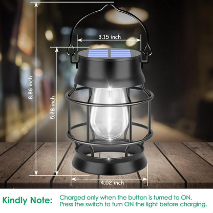 UBright 2 Pack Solar Lantern Lights Outdoor Waterproof Metal Hanging Solar Lights for Outside Lanterns Decorative Outdoor for Patio Porch Garden Lawn, Cool White