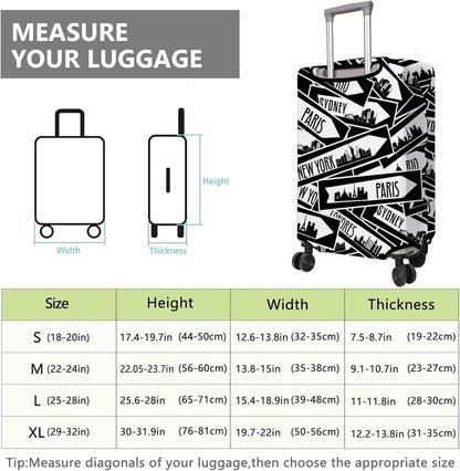 Travel Luggage Cover Suitcase Protector Fits 18-32 Inch Wheel Covers PatternedTravel Related Items Flower Luggage Protector Elastic S