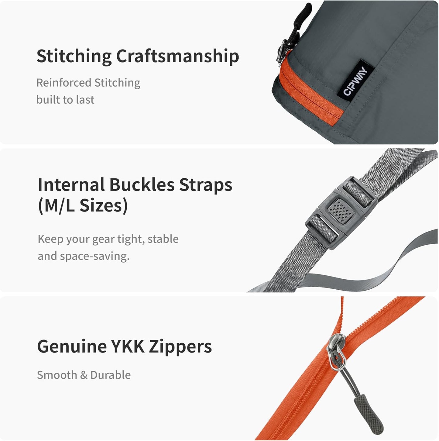 Cipway 5 Set Packing Cubes for Travel Suitcase Organizer for Accessories Luggage Carry On Suitcase Lightweight Grey