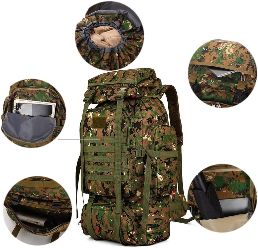 Hiking Backpack for Men 70L/100L Camping Backpack Military Rucksack Molle 3 Days Assault Pack for Climbing
