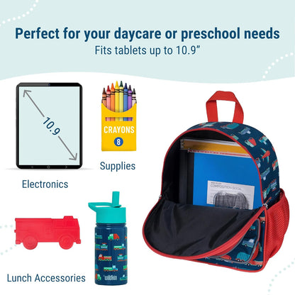 Wildkin 12-inch Kids Backpack – Padded, Adjustable, Ideal for Daycare & Travel - Transportation