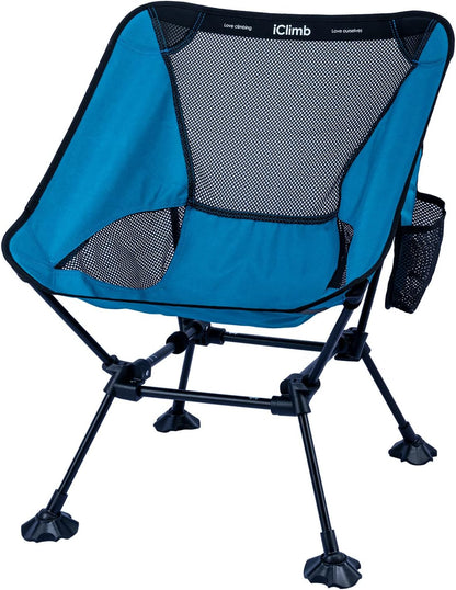 iClimb Ultralight Compact Camping Folding Beach Chair with Anti-Sinking Large Feet