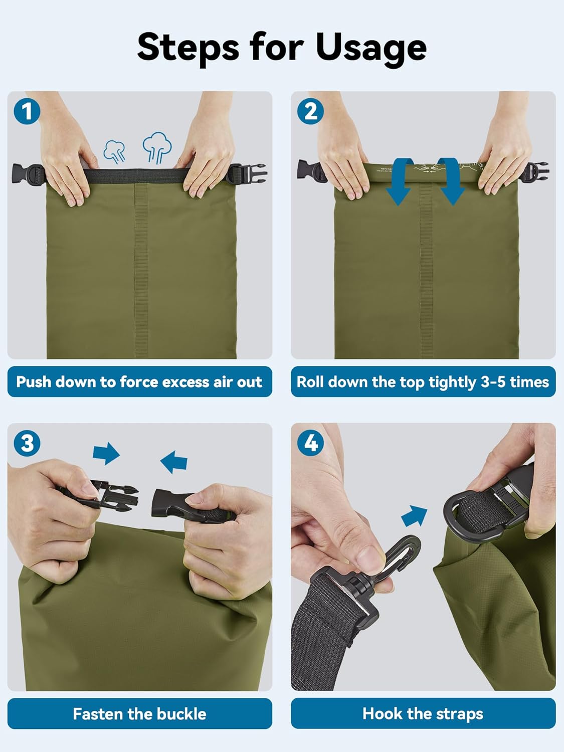 HEETA Waterproof Dry Bag for Women Men(Upgraded Version) 5L/10L/20L/30L/40L Roll Top Lightweight Dry Storage Bag Backpack with Emergency Whistle for Travel, Swimming, Boating, Kayaking, Camping, Beach