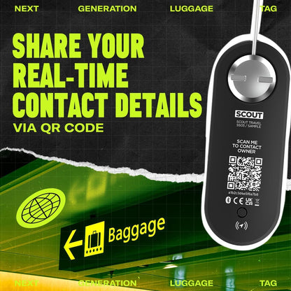 Knog Scout iOS Smart Tag, Tracker & 85d Alarm – Rechargeable Luggage Tag Compatible with iOS App & Apple Find My, Digital Contact Info, Remote Chime, Low Battery Alerts, Water-Resistant, Blue