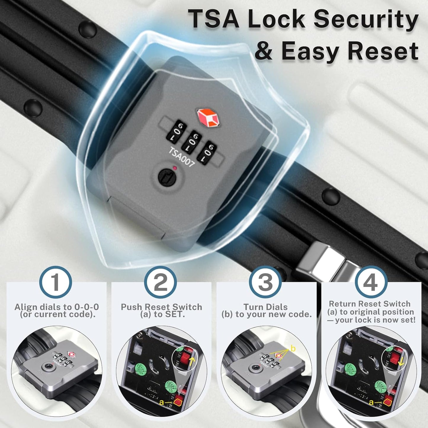 Krute Carry On Luggage Noble TSA Airline Approved Suitcase with Spinner Wheels 20 Inch White