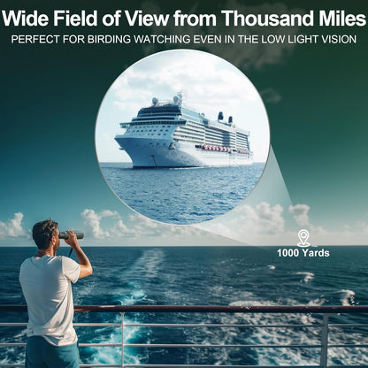 15x56 Binoculars for Adults High Powered - Aurosports HD Large View Binoculars with Clear Low Light Vision - Lightweight Easy Focus Bird Watching Hunting Hiking Cruise Travel - Green