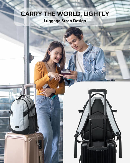 WATERFLY Small Casual Travel Backpack: 20L for Men Women Work Commuter Everyday EDC Daypack Hiking Gym Sport Workout Grey