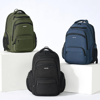 Hanke College Laptop Backpack Multi-Pocket, 18-Inch Large Travel Backpack for Men Women, Water Resistant College Bookbag for 15.6 Inch Laptop, Casual Daily Personal Item Size,Army Green