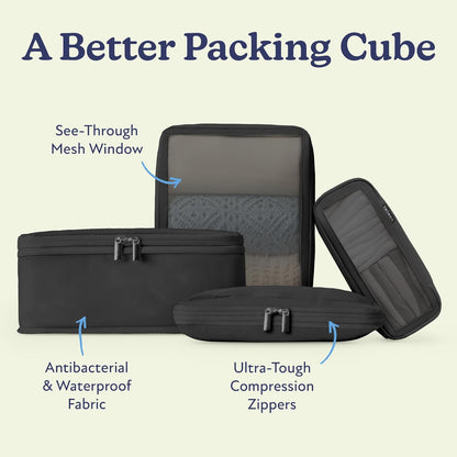Vandel Space-Saving Compression Packing Cubes for Women, Men, Compressible Carry On Suit Case Organizer Luggage Packing Cubes for Travel Organizer Bags for Luggage and Backpacks, Suitcase Cube