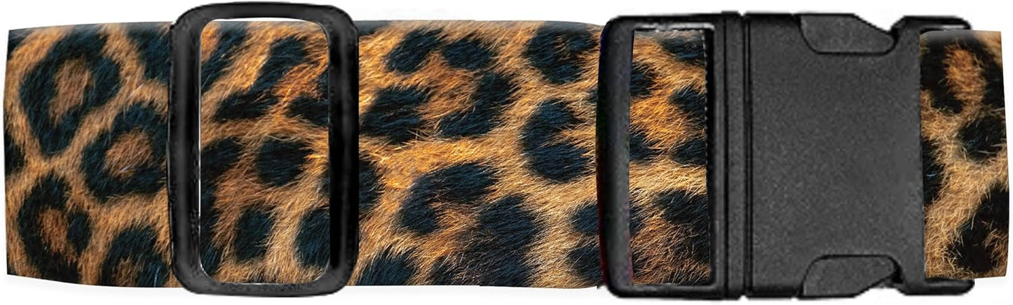Luggage Straps for Suitcases Travel Belt Accessories, Cute Suitcase Strap, Adjustable Luggage Belt Strap, Heavy Duty with Quick-Release Buckle Luggage Strap Luxury Brown Leopard