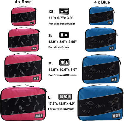 Packing Cubes Luggage Bags Organizer Durable Travel Accessories With Clothing Label