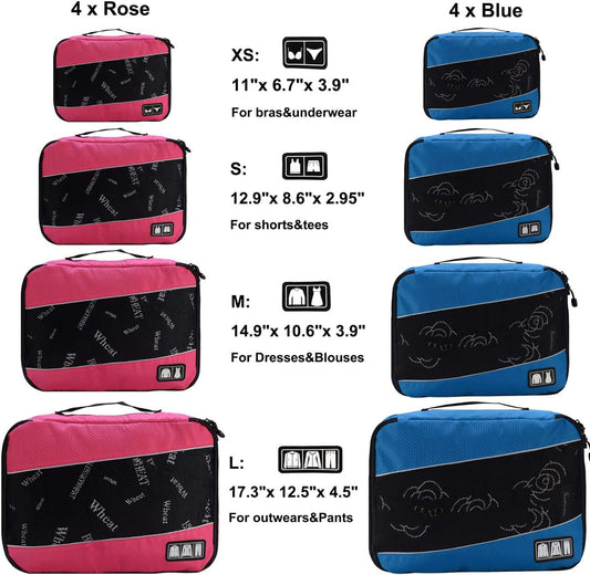 Packing Cubes Luggage Bags Organizer Durable Travel Accessories With Clothing Label