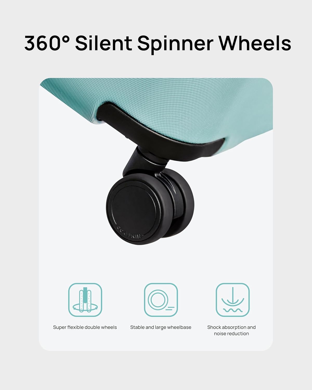 Trunk Luggage 24 Inch, Medium Checked Luggage with Double Spinner Wheels, Anti-Burst Zipper, Hard Case PC Suitcase, Lightweight Travel Luggage, TSA Approved (Crystal Green, Hudson)