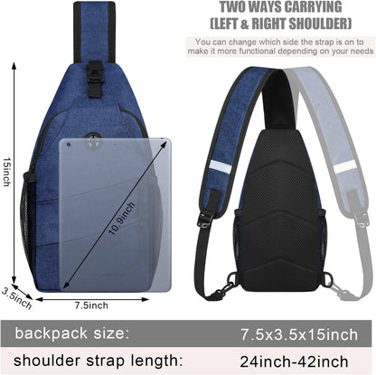 Crossbody Bags for Women Men Trendy Sling Bag Bakpack Casual Chest Bag with Convertible Shoulder Strap