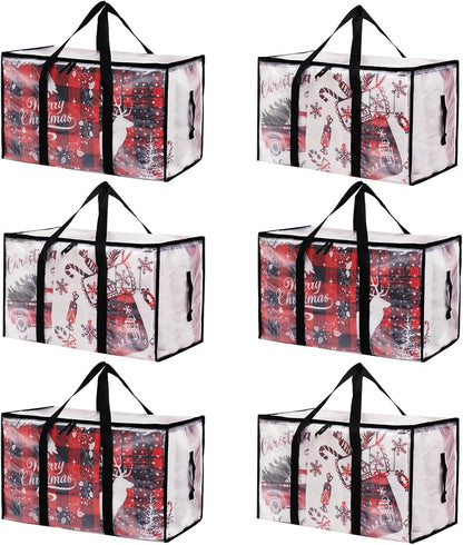 Moving Bags Heavy Duty Extra Large, Alternative for Moving Boxes & Moving Supplies,Clear Storage Bins with Lids, Plastic Packing Tote, Storage Bags for Clothes with Handles & Zippers(Clear, 6 Pack)