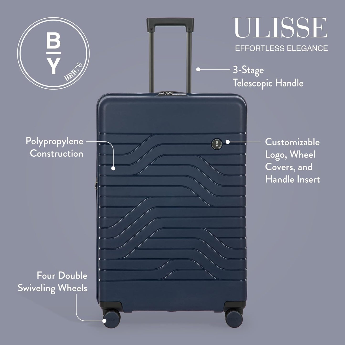 Bric's 30" Expandable Spinner Suitcase - Travel Luggage with TSA-Approved Lock and Hard Shell Exterior - B|Y Ulisse - Ocean Blue