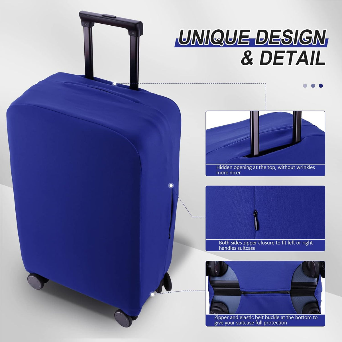 Travel Luggage Cover - Scratch-Resistant Suitcase Protector (Blue, S(19-21 inch))