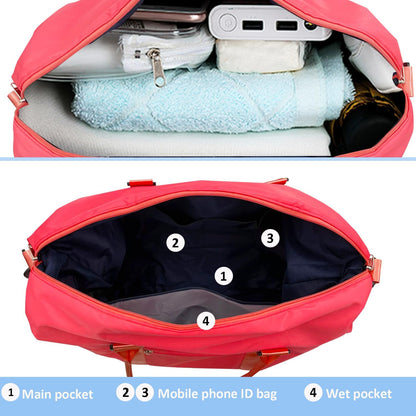 Travel Duffle Bag, Waterproof Sport Tote Gym Bag for Women Men, Overnight Weekender Carry On Bag with Wet Pocket