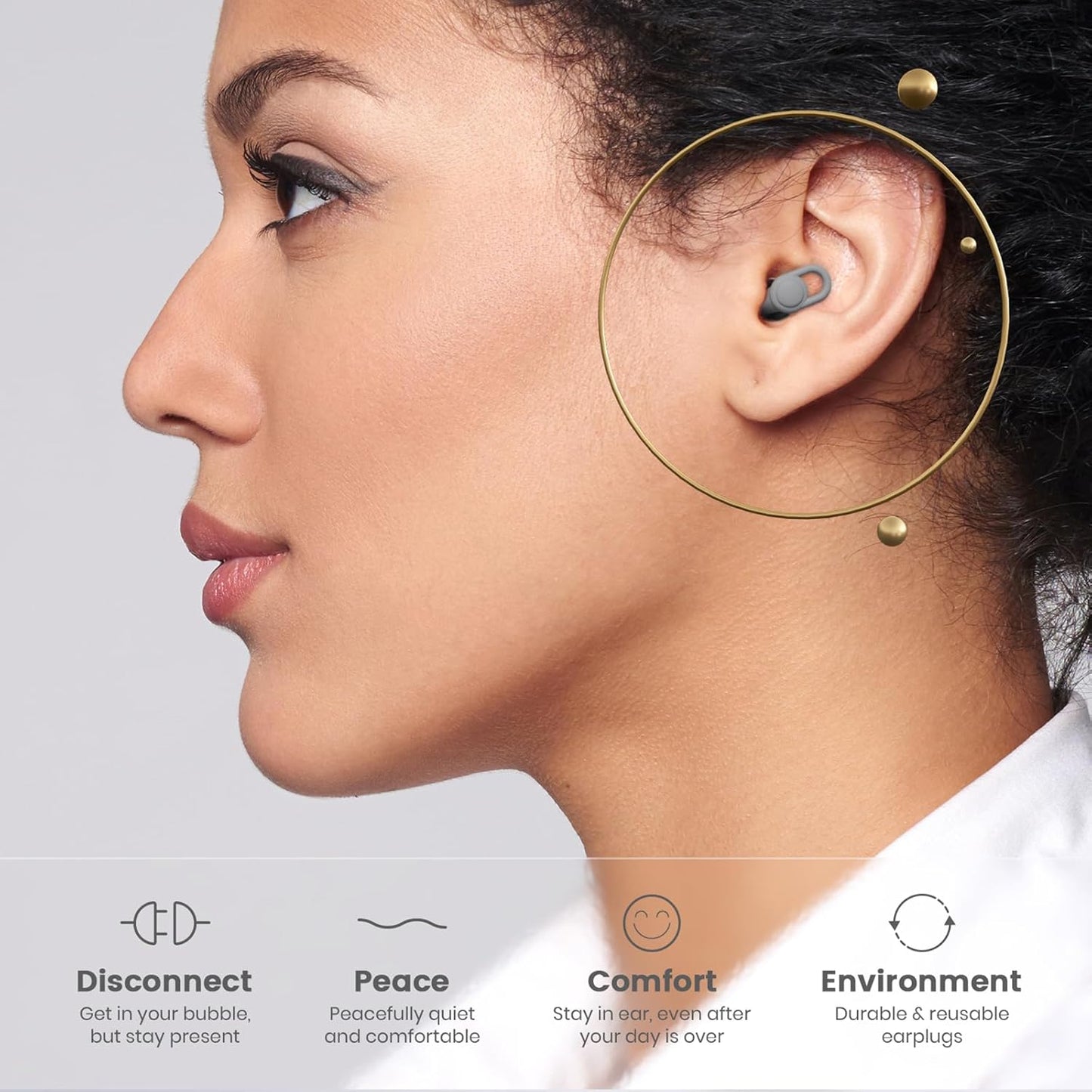 Silicone Ear Plugs for Noise Reduction - Reusable Soft Comfortable Earplugs for Sleeping,Noise Sensitivity & Flights -16 Ear Tips in XS/S/M/L, with 2 Travel Boxes - 33dB Noise Cancelling (Grey)