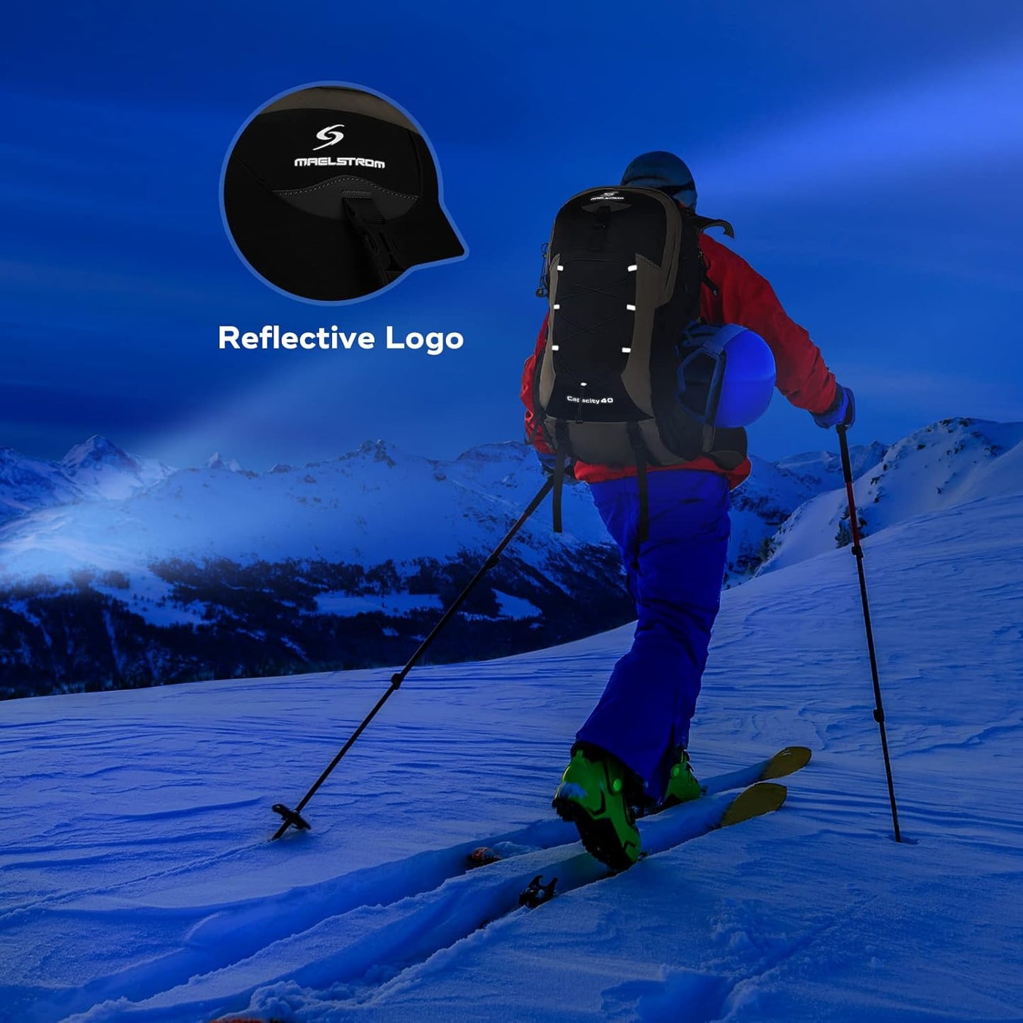 Maelstrom Hiking Backpack,Camping Backpack,40L Waterproof Hiking Daypack with Rain Cover,Lightweight Travel Backpack,Khaki