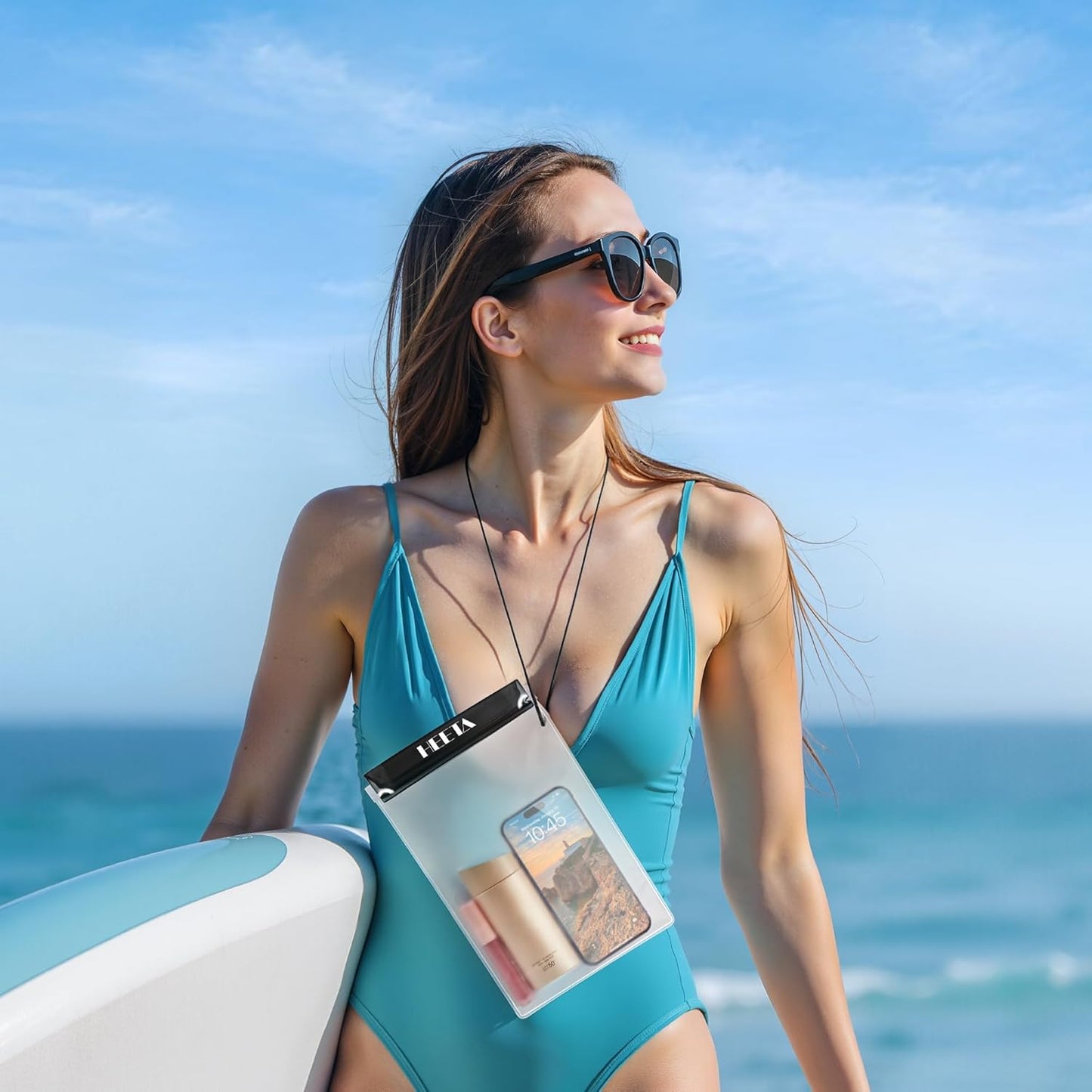 HEETA 5-Pack Clear Waterproof Dry Bag, Water Tight Cases Pouch Dry Bags for Camera Mobile Phone Maps, Kayaking Boating Document Holder