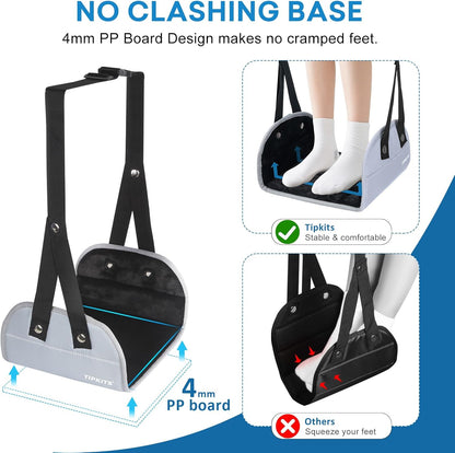 Airplane Footrest with Comfortable No Clashing Base, Portable Travel Foot Rest Made with Premium Memory Foam, Airplane Travel Accessories to Reduce Swelling and Soreness, Gifts for Travelers