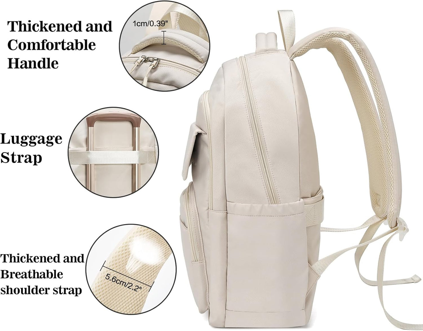 FOXLOVER Travel Laptop Backpack, Anti-Theft Slim Business Backpack, School College Bag for Men & Women, Fits 15.6 Inch Laptop