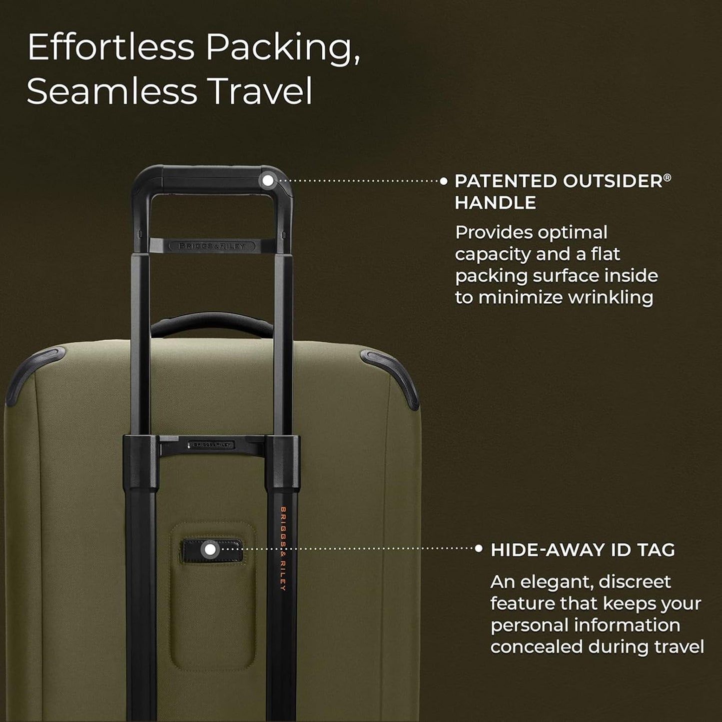 Briggs & Riley 26" Medium Expandable Spinner - Checked Luggage for Travel, Suitcases with Wheels, Softside Rolling Bag for Men & Women - ZDX Collection, Hunter