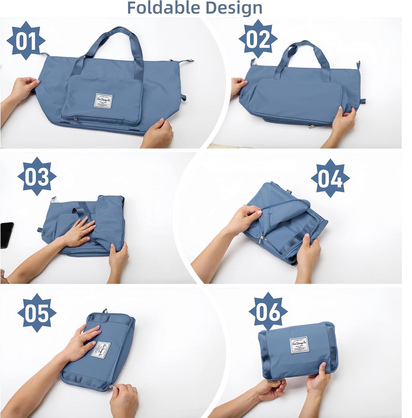 Large Capacity Foldable Travel Bag, Expandable lightweight Carry on Bag, Dry with Wet Separation Spor Duffel Bags