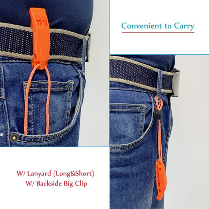 Emergency Safety Whistle with Lanyard, Loud Pea-Less Survival Whistles for Boating Kayaking Life Vest Paddle Board Rescue Signaling.