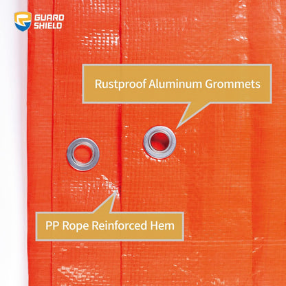 GUARD SHIELD Orange Tarp 10x20 Feet Tarps High Visibility Outdoor Poly Cover Lightweight 6mil