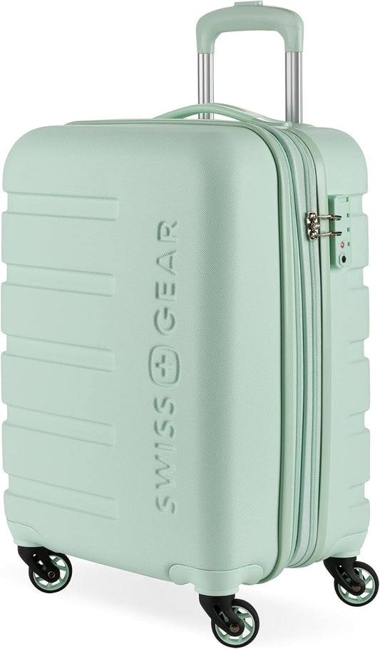 SwissGear 7366 Hardside Expandable Luggage with Spinner Wheels, Clearly Aqua, Carry-On 19-Inch