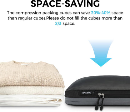 BAGAIL 6 Set Ultralight Compression Packing Cubes Packing Organizer for Travel Accessories Luggage Suitcase Backpack