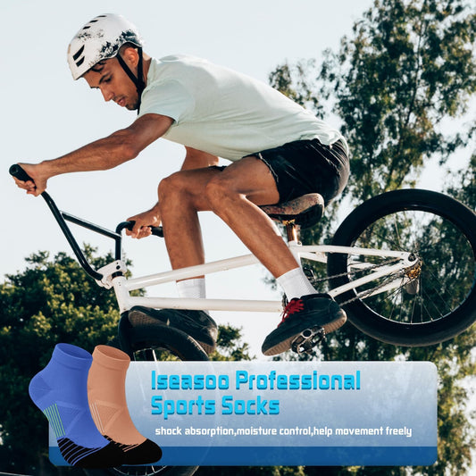 Iseasoo Copper Compression Socks for Men & Women – Plantar Fasciitis Relief, Ankle Support & Circulation – Running & Recovery